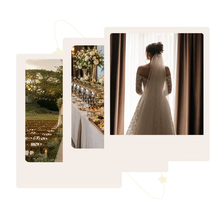 Fotos de casamento em estilo polaroid
